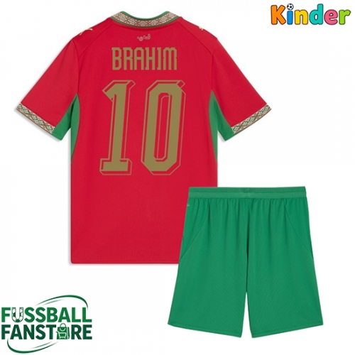 Marokko Brahim Diaz #10 Replik Heimtrikot Kinder WM 2026 Kurzarm (+ Kurze Hosen)